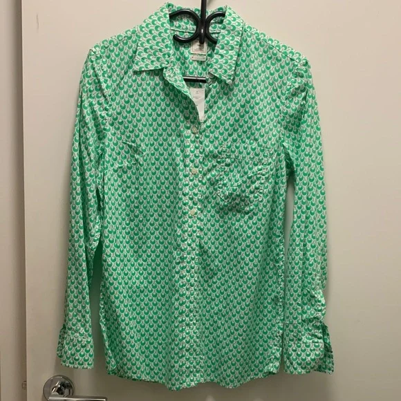 GAP Green Cherry Print Shirt Sz M - Picture 1 of 7